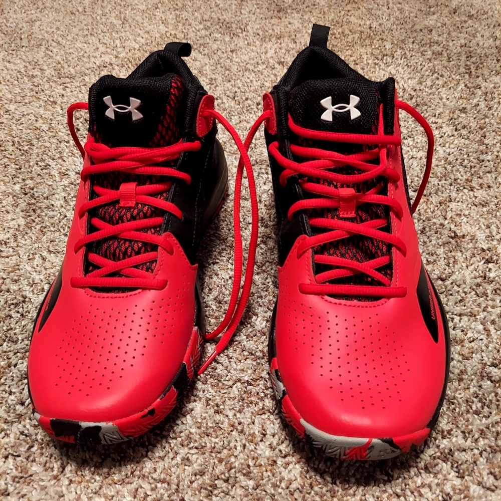 Under Armour Red and Black Athletic Sneakers